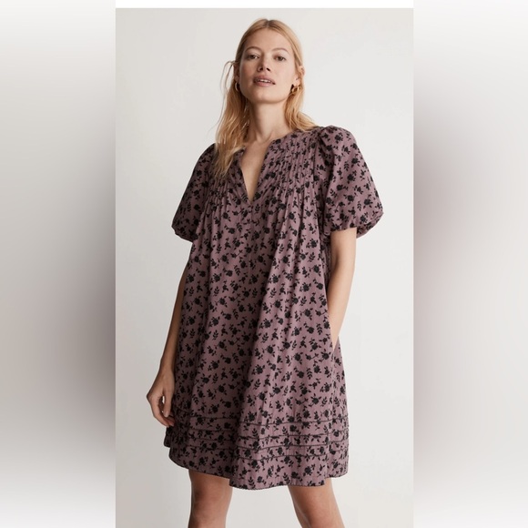 Madewell Dresses & Skirts - Madewell Tillie Puff-Sleeve Mini Dress in Shadow Blooms Size M-L